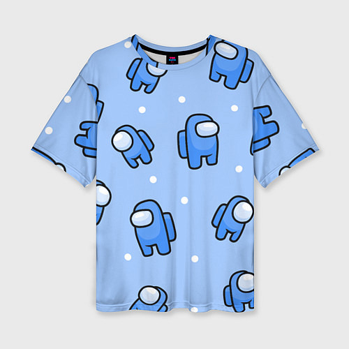 Женская футболка оверсайз Among Us - Синий цвет / 3D-принт – фото 1