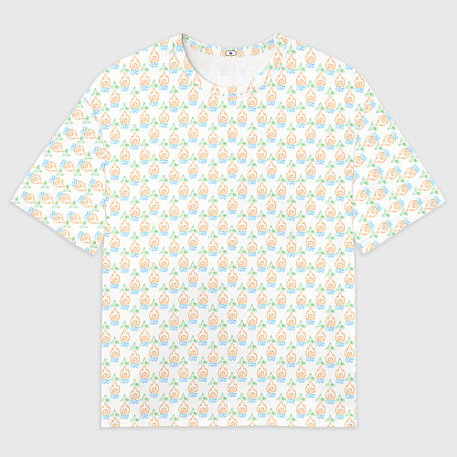 Женская футболка оверсайз Четыре элемента паттерн текстура / 3D-принт – фото 1