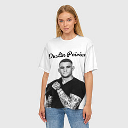 Футболка оверсайз женская Dustin Poirier, цвет: 3D-принт — фото 2