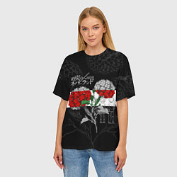 Футболка оверсайз женская Обещанный Неверленд Цветы Вида, цвет: 3D-принт — фото 2