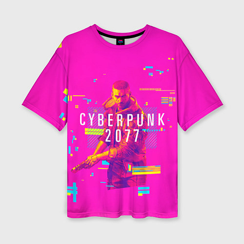 Женская футболка оверсайз Cyberpunk 2077 / 3D-принт – фото 1
