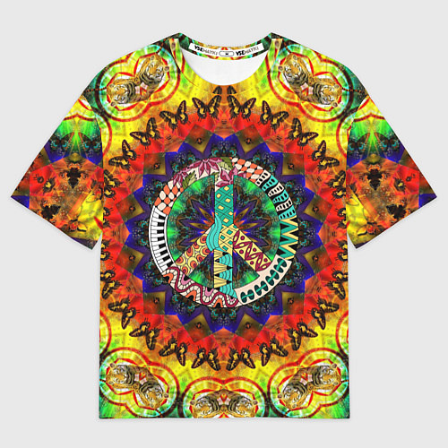 Женская футболка оверсайз Хиппи / 3D-принт – фото 1