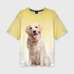 Женская футболка оверсайз Лабрадор ретривер пес