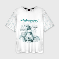 Женская футболка оверсайз КЛИНКИ БОГОМОЛА Cyberpunk 2077