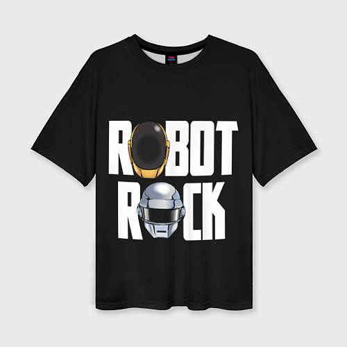 Женская футболка оверсайз Robot Rock / 3D-принт – фото 1