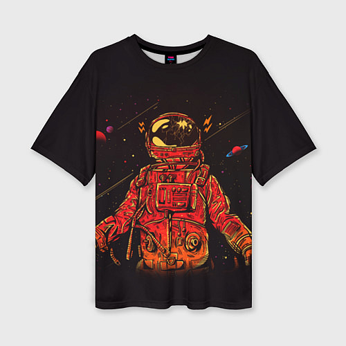Женская футболка оверсайз Отчаянный Космонавт / 3D-принт – фото 1