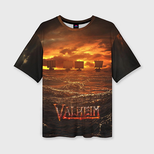 Женская футболка оверсайз Valheim Корабли / 3D-принт – фото 1