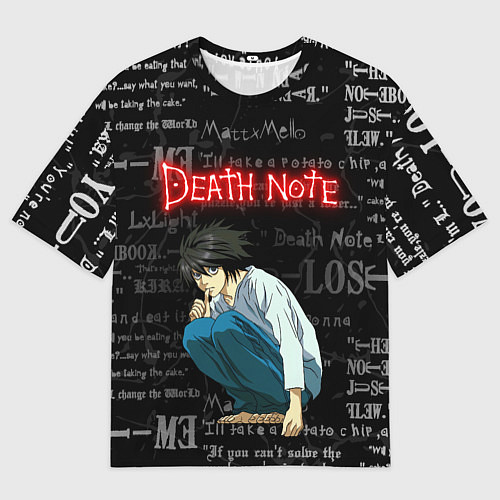 Женская футболка оверсайз ТЕТРАДЬ СМЕРТИ / 3D-принт – фото 1