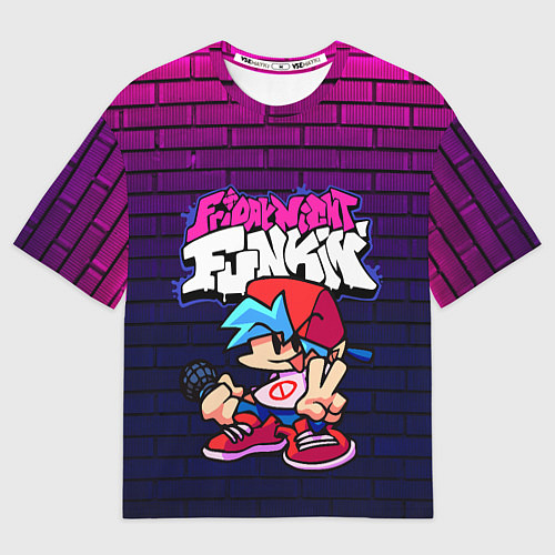 Женская футболка оверсайз FRIDAY NIGHT FUNKIN / 3D-принт – фото 1