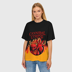 Футболка оверсайз женская Cannibal Corpse Труп Каннибала Z, цвет: 3D-принт — фото 2