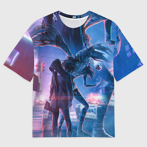 Женская футболка оверсайз DEATH NOTE ТЕТРАДЬ СМЕРТИ / 3D-принт – фото 1