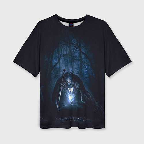 Женская футболка оверсайз Странник в лесу / 3D-принт – фото 1