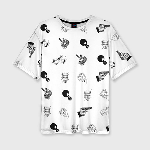 Женская футболка оверсайз Кровосток Паттерн Z / 3D-принт – фото 1