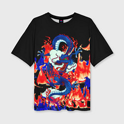 Женская футболка оверсайз Огненный Дракон