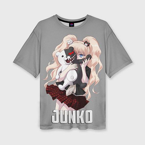 Женская футболка оверсайз MONOKUMA JUNKO / 3D-принт – фото 1