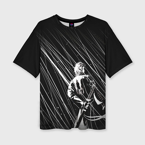 Женская футболка оверсайз Вирджил под дождём / 3D-принт – фото 1