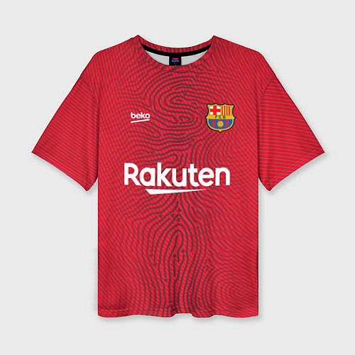 Женская футболка оверсайз FC Barcelona Goalkeeper 202122 / 3D-принт – фото 1