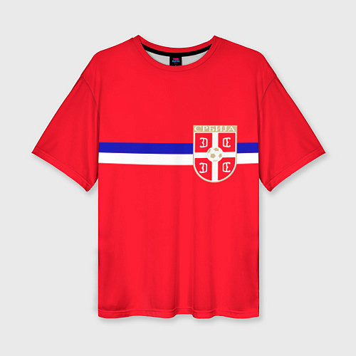 Женская футболка оверсайз Сборная Сербии / 3D-принт – фото 1