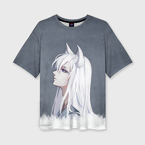 Женская футболка оверсайз Демон-лис Томоэ / 3D-принт – фото 1