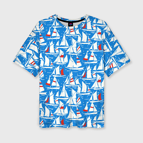 Женская футболка оверсайз Яхты / 3D-принт – фото 1