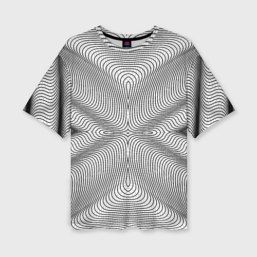 Женская футболка оверсайз Линии иллюзия / 3D-принт – фото 1