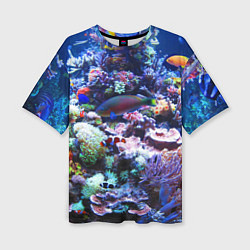 Женская футболка оверсайз Коралловые рыбки