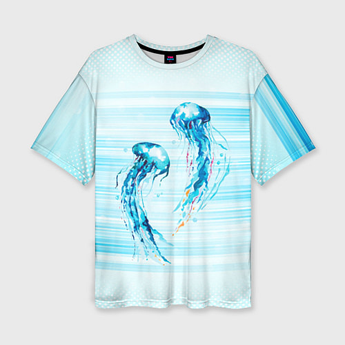 Женская футболка оверсайз Медузы / 3D-принт – фото 1