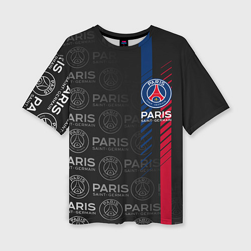 Женская футболка оверсайз ФК ПСЖ PARIS SAINT GERMAIN / 3D-принт – фото 1