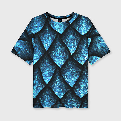 Женская футболка оверсайз Чешуя ледяного дракона / 3D-принт – фото 1