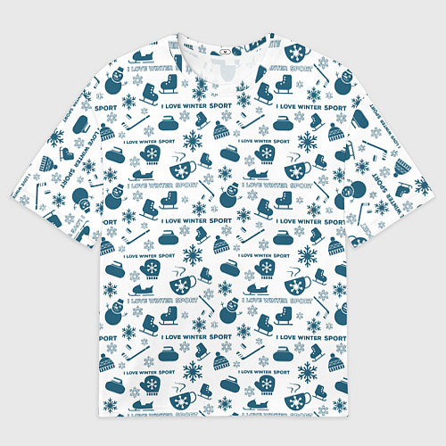 Женская футболка оверсайз Зимние виды спорта / 3D-принт – фото 1