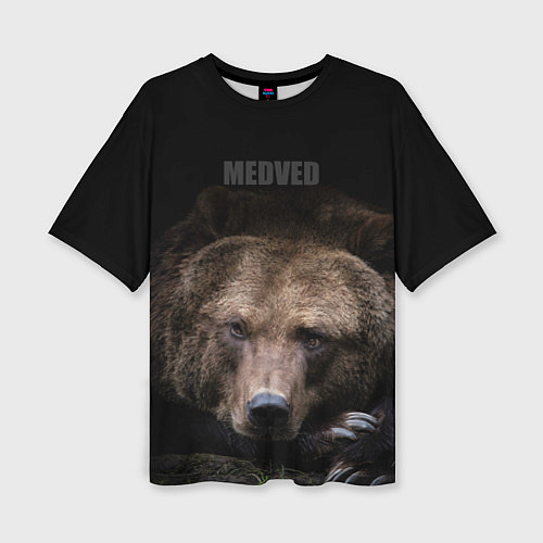 Женская футболка оверсайз Русский MEDVED / 3D-принт – фото 1