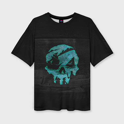 Женская футболка оверсайз Skull of pirate / 3D-принт – фото 1