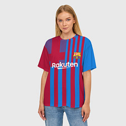 Футболка оверсайз женская Месси Барселона 20212022, цвет: 3D-принт — фото 2