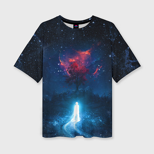 Женская футболка оверсайз Душа идущая в космос Soul space Z / 3D-принт – фото 1