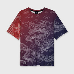 Женская футболка оверсайз Традиционный китайский дракон