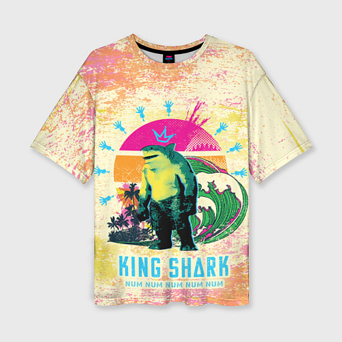 Женская футболка оверсайз King Shark / 3D-принт – фото 1