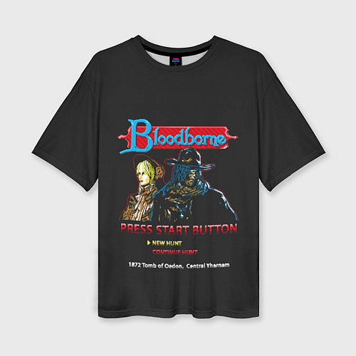 Женская футболка оверсайз Bloodborne 8 bit / 3D-принт – фото 1