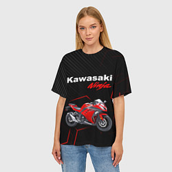 Футболка оверсайз женская KAWASAKI NINJA КАВАСАКИ, цвет: 3D-принт — фото 2