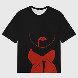 Женская футболка оверсайз Пищеблок Красный Рисунок