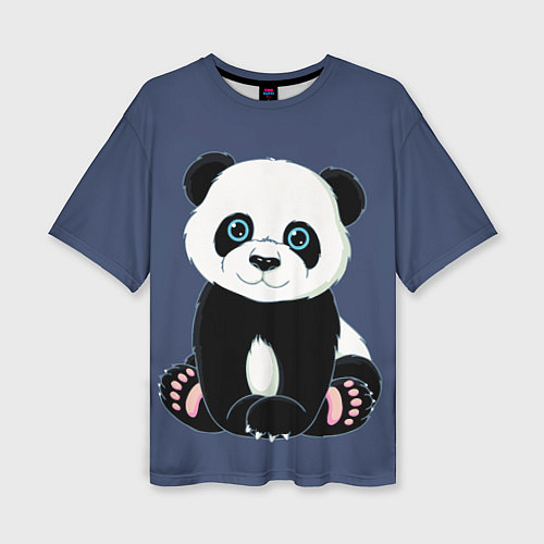 Женская футболка оверсайз Милая Панда Sweet Panda / 3D-принт – фото 1