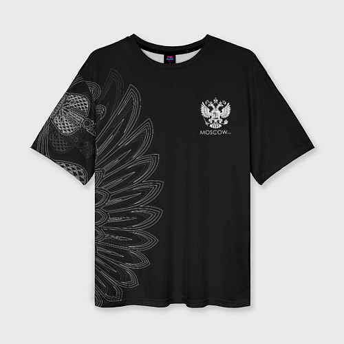 Женская футболка оверсайз Russia Black Side New 202223 / 3D-принт – фото 1