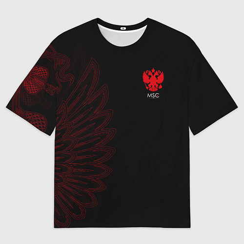 Женская футболка оверсайз Russia - Red Side / 3D-принт – фото 1