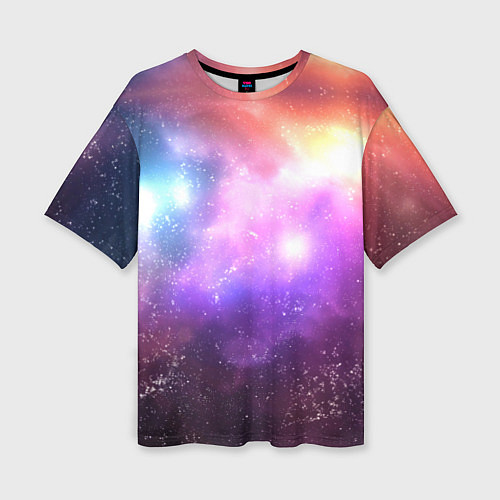 Женская футболка оверсайз Космос, сияние и звезды / 3D-принт – фото 1