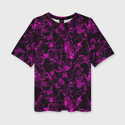 Женская футболка оверсайз Абстрактный узор цвета фуксия