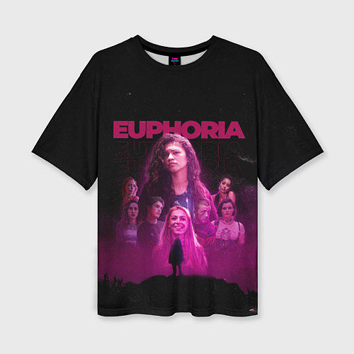 Женская футболка оверсайз Euphoria team / 3D-принт – фото 1