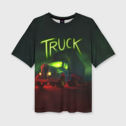 Женская футболка оверсайз Truck neon