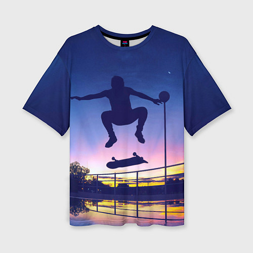 Женская футболка оверсайз Skateboarding / 3D-принт – фото 1