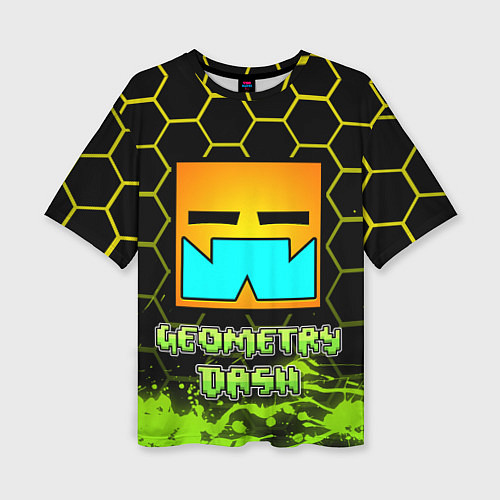 Женская футболка оверсайз Geometry Dash / 3D-принт – фото 1