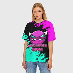 Футболка оверсайз женская Geometry Dash, цвет: 3D-принт — фото 2
