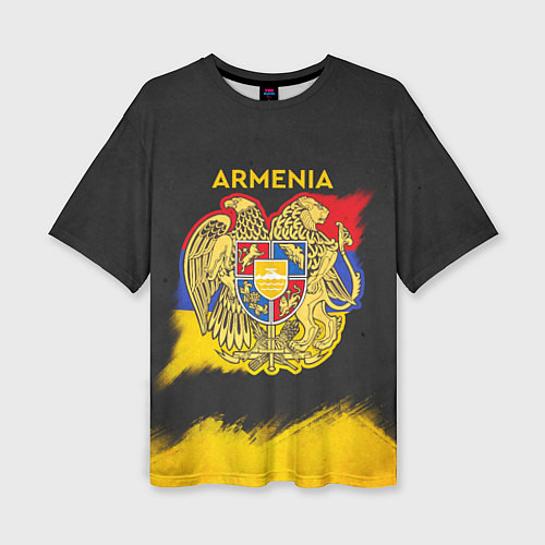 Женская футболка оверсайз Yellow and Black Armenia / 3D-принт – фото 1